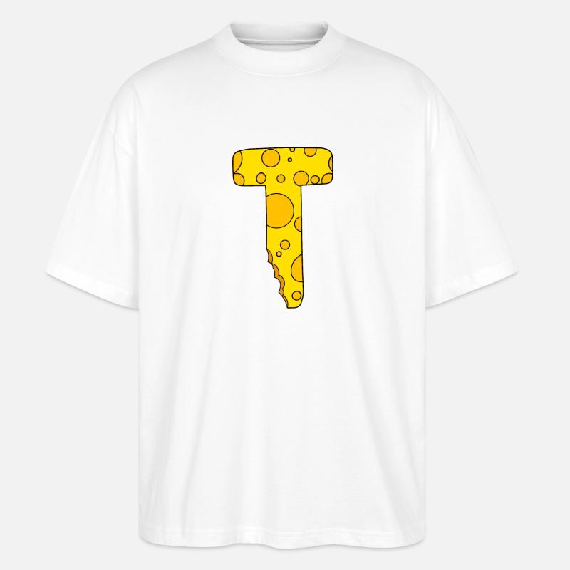 Buchstabe T - Stanley/Stella Oversized Unisex Bio T-Shirt Blaster 2.0 - Weiß
