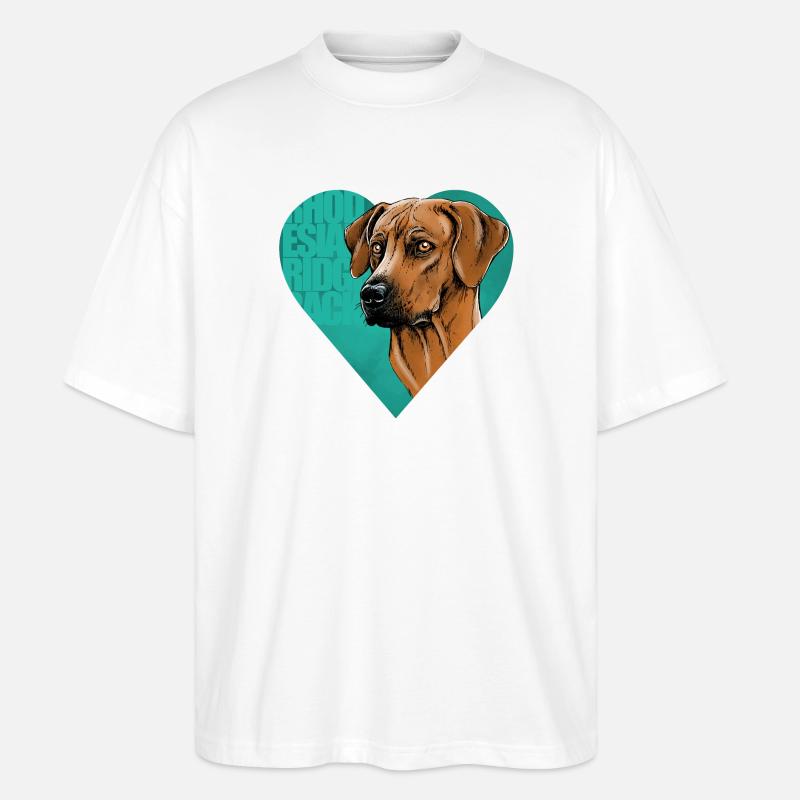 Rhodesian Ridgeback - Stanley/Stella Oversized Unisex Bio T-Shirt Blaster 2.0 - Weiß