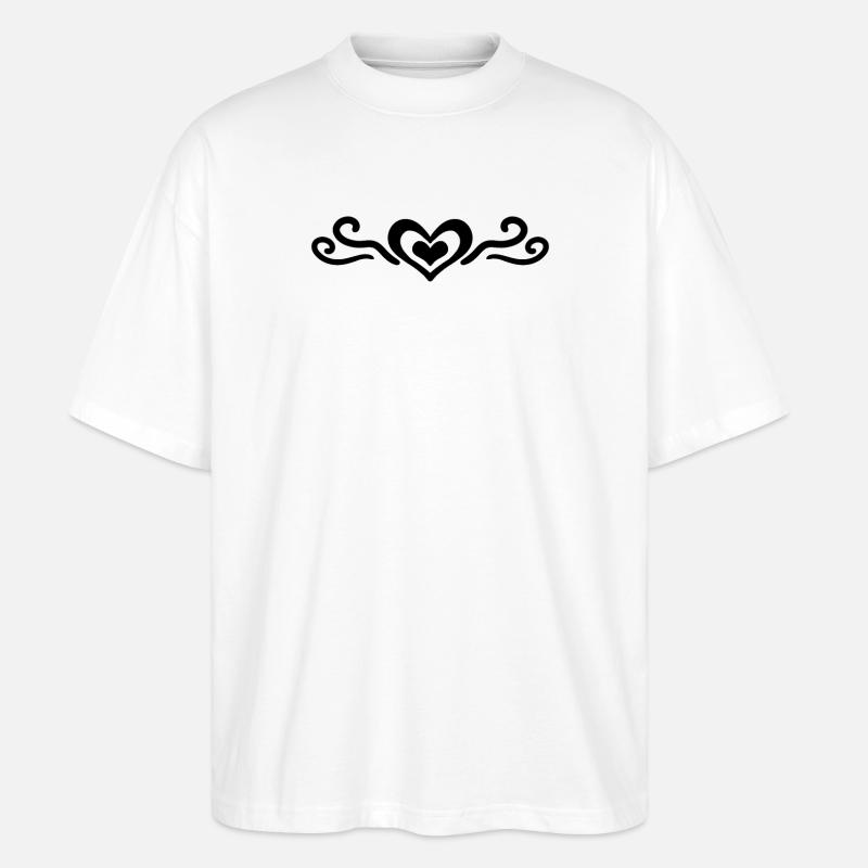 Herz Dekoration Geschenk - Stanley/Stella Oversized Unisex Bio T-Shirt Blaster 2.0 - Weiß
