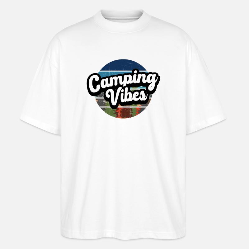 Camping Vibes - Stanley/Stella Oversized Unisex Bio T-Shirt Blaster 2.0 - Weiß