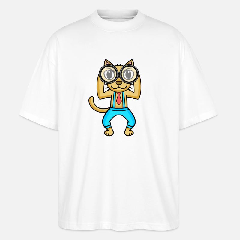 Télescope Astronomie Astronome Chat - T-shirt bio Blaster 2.0 coupe oversize Stanley/Stella Unisexe - blanc
