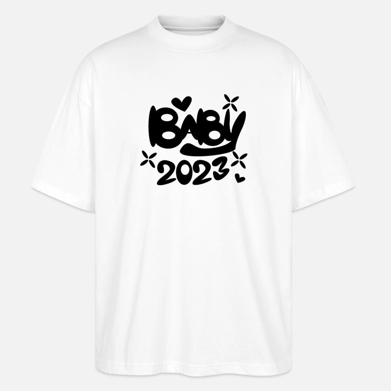 Bébé 2023 - Naissance Enceinte 2023 Grossesse - T-shirt bio Blaster 2.0 coupe oversize Stanley/Stella Unisexe - blanc