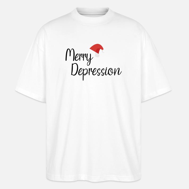 Merry Depression - Stanley/Stella Oversized Unisex Organic T-shirt Blaster 2.0 - white