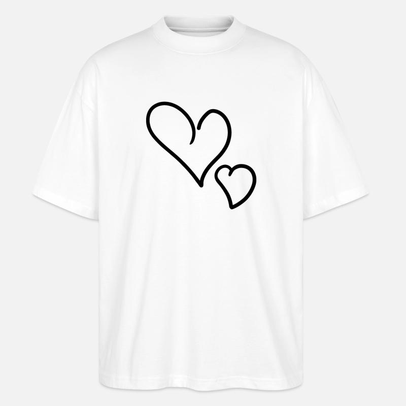 Herz Herze - Stanley/Stella Oversized Unisex Bio T-Shirt Blaster 2.0 - Weiß