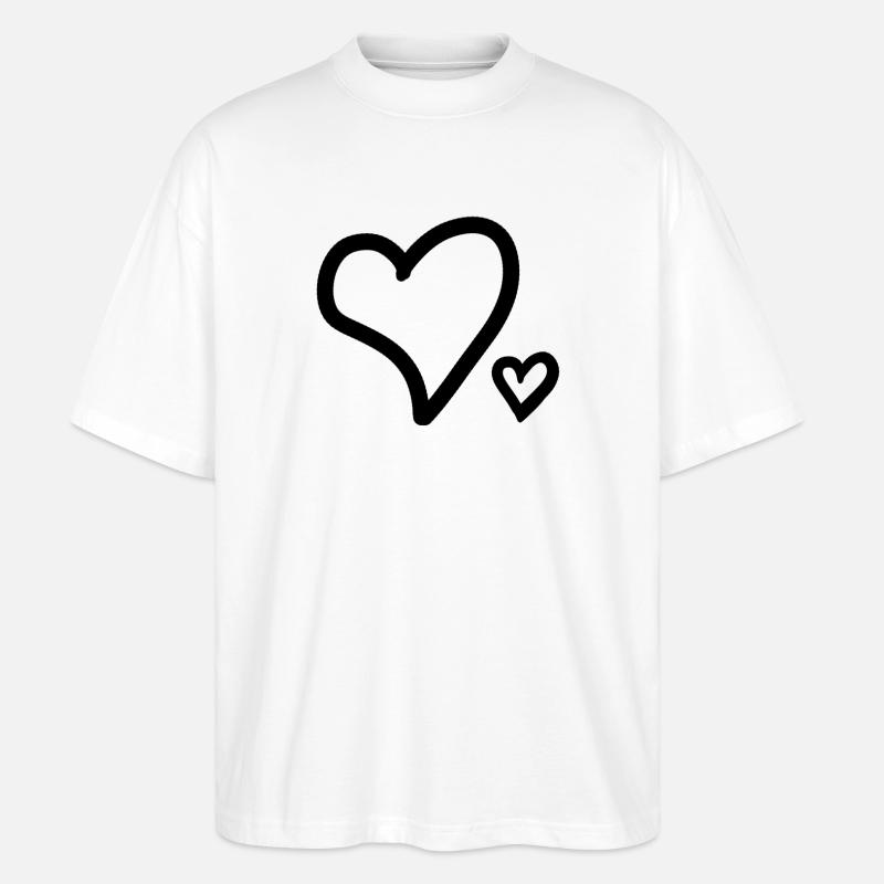 Cœurs - T-shirt bio Blaster 2.0 coupe oversize Stanley/Stella Unisexe - blanc