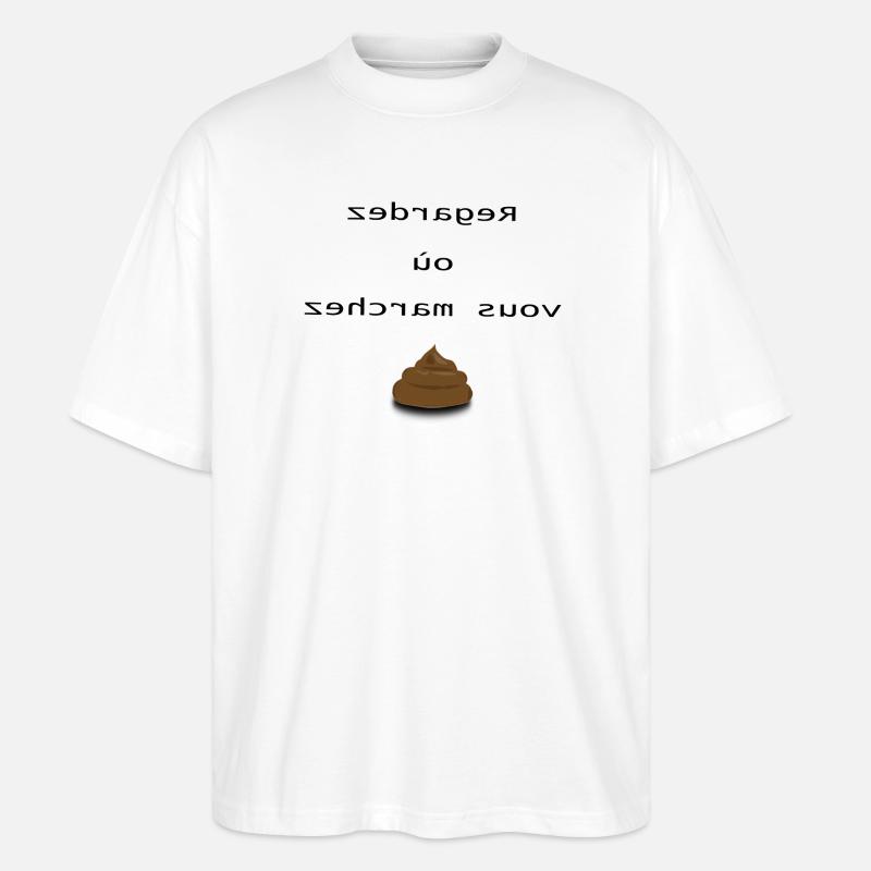 regardez où vous marchez - T-shirt bio Blaster 2.0 coupe oversize Stanley/Stella Unisexe - blanc
