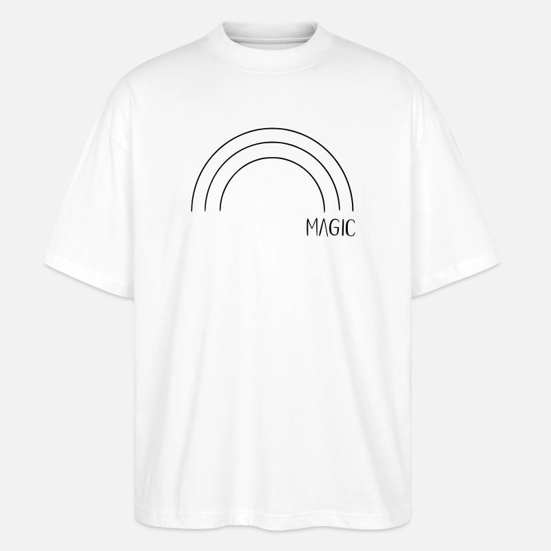Magic Regenbogen - Stanley/Stella Oversized Unisex Bio T-Shirt Blaster 2.0 - Weiß