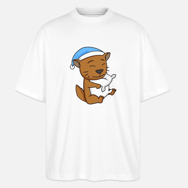 Chat race de chat Somali - T-shirt bio Blaster 2.0 coupe oversize Stanley/Stella Unisexe - blanc