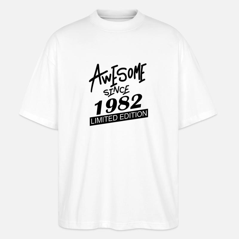 1982 - Né en 1982 - T-shirt bio Blaster 2.0 coupe oversize Stanley/Stella Unisexe - blanc
