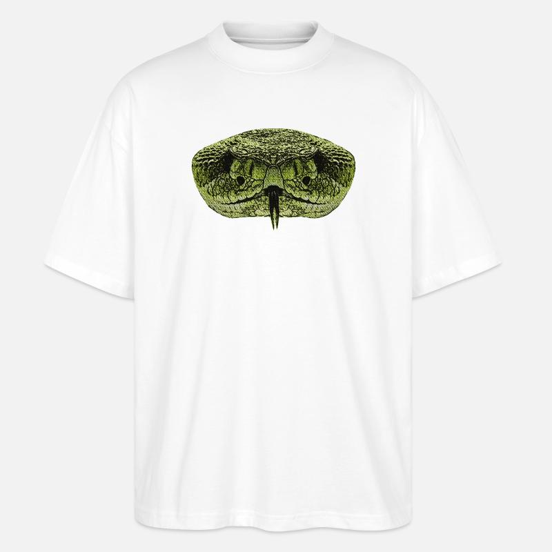 beste reptilien tees, schlangengesicht - Stanley/Stella Oversized Unisex Bio T-Shirt Blaster 2.0 - Weiß