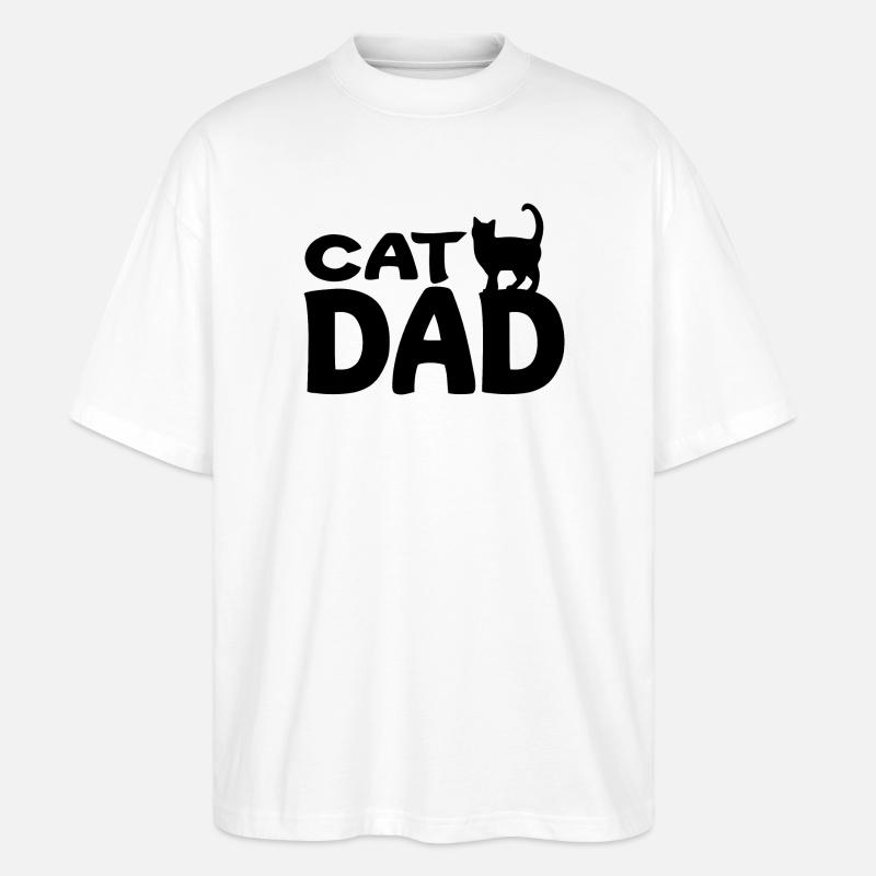 Cat Dad - T-shirt bio Blaster 2.0 coupe oversize Stanley/Stella Unisexe - blanc