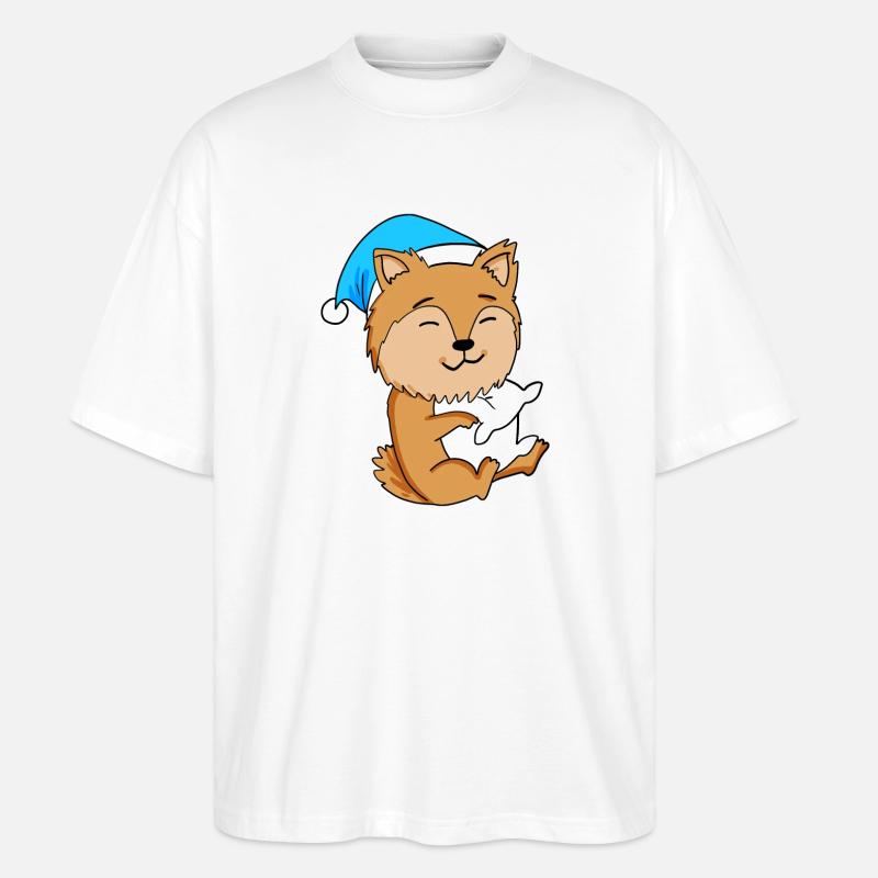 Hund Hunderasse Zwergspitz - Stanley/Stella Oversized Unisex Bio T-Shirt Blaster 2.0 - Weiß