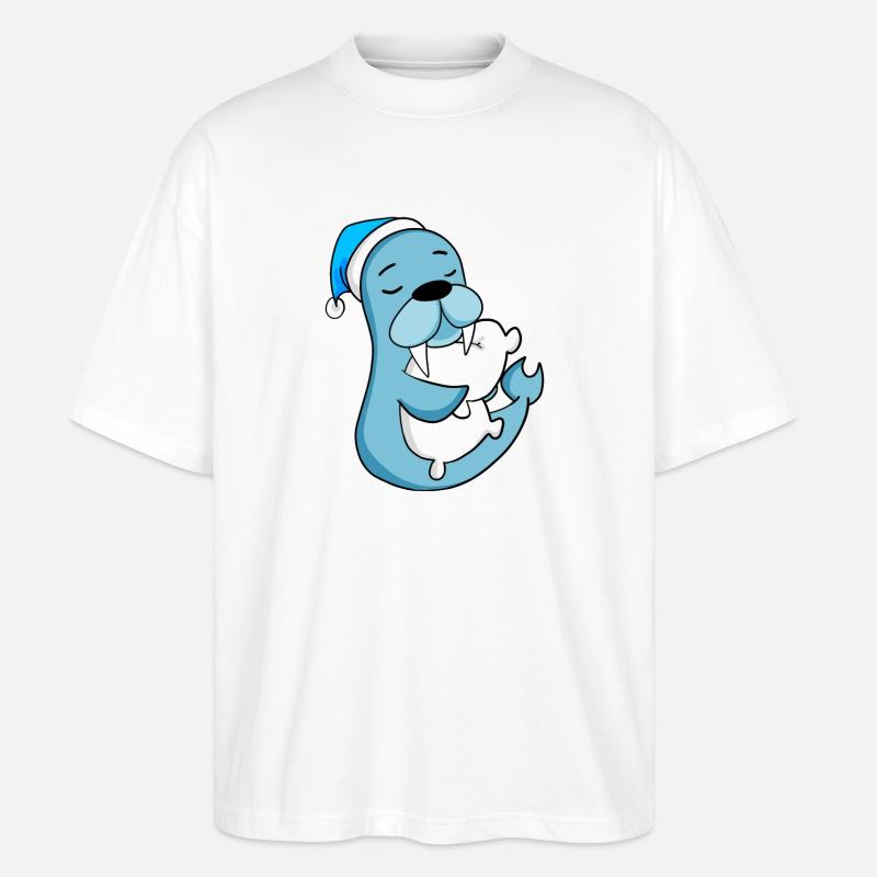 Seelöwe - Stanley/Stella Oversized Unisex Bio T-Shirt Blaster 2.0 - Weiß