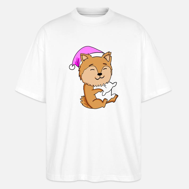 Hund Hunderasse Zwergspitz - Stanley/Stella Oversized Unisex Bio T-Shirt Blaster 2.0 - Weiß