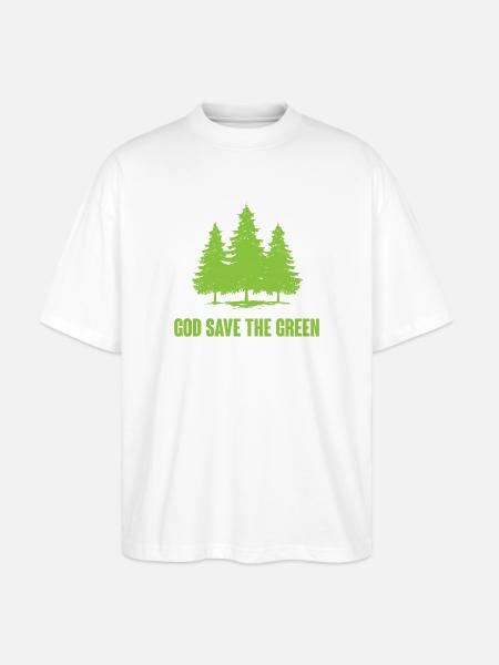 God Save The Green - Stanley/Stella Oversized Unisex Organic T-shirt Blaster 2.0 - white