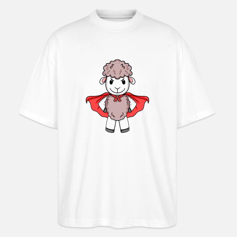 Schaf Superheld - Stanley/Stella Oversized Unisex Bio T-Shirt Blaster 2.0 - Weiß