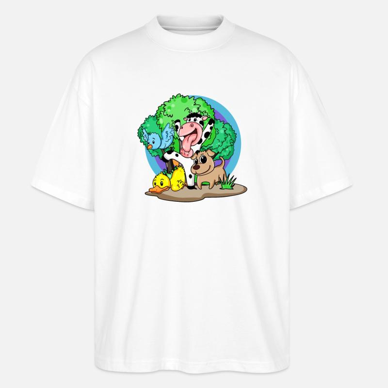 Animaux mignons - T-shirt bio Blaster 2.0 coupe oversize Stanley/Stella Unisexe - blanc