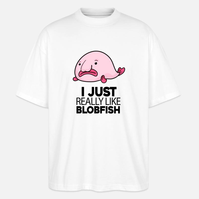 Blobfisch Fisch - Stanley/Stella Oversized Unisex Bio T-Shirt Blaster 2.0 - Weiß