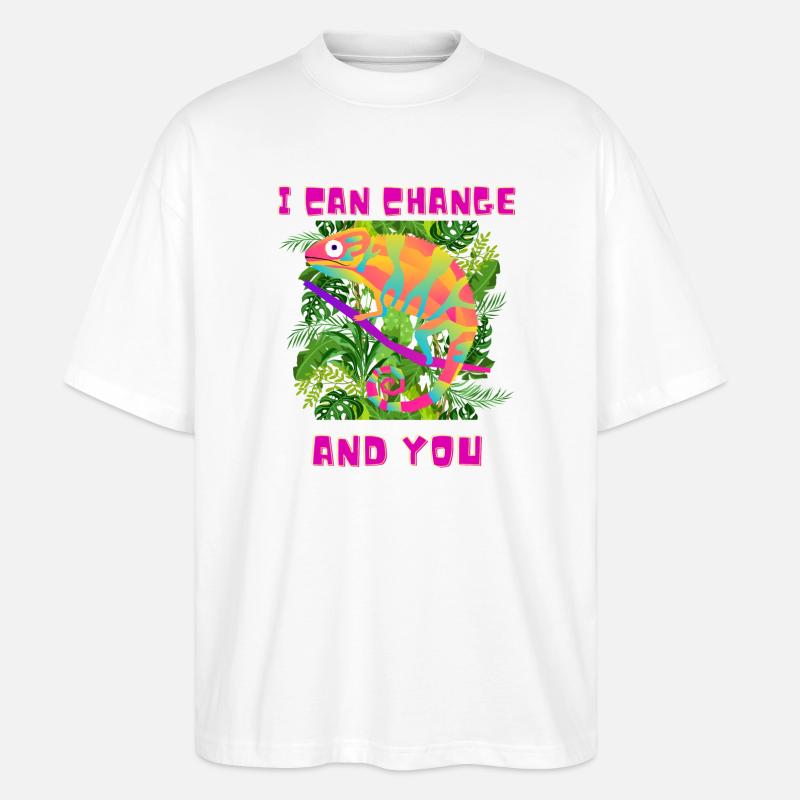 Funny Chameleon ;) - Stanley/Stella Oversized Unisex Bio T-Shirt Blaster 2.0 - Weiß