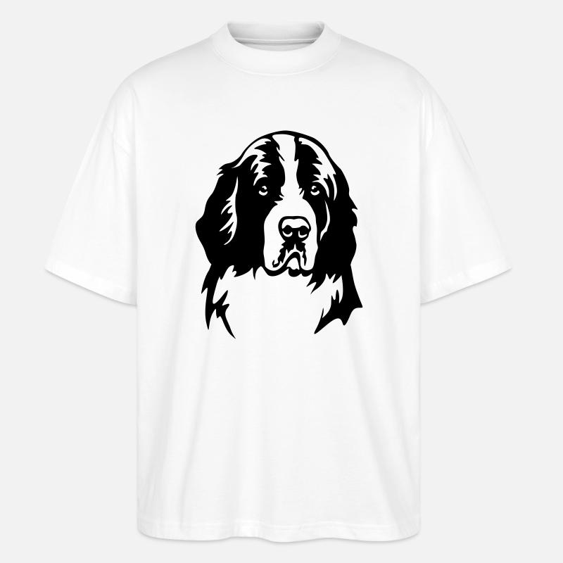 Landseer Kopf - Stanley/Stella Oversized Unisex Bio T-Shirt Blaster 2.0 - Weiß