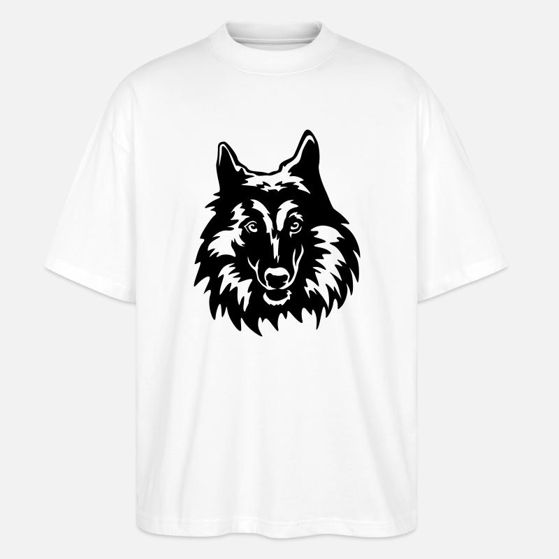 Tervueren Kopf - Stanley/Stella Oversized Unisex Bio T-Shirt Blaster 2.0 - Weiß