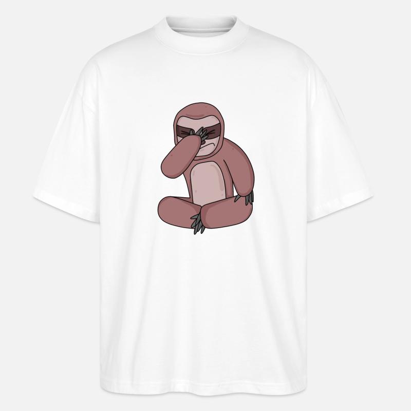 Sloth funny - Stanley/Stella Oversized Unisex Organic T-shirt Blaster 2.0 - white