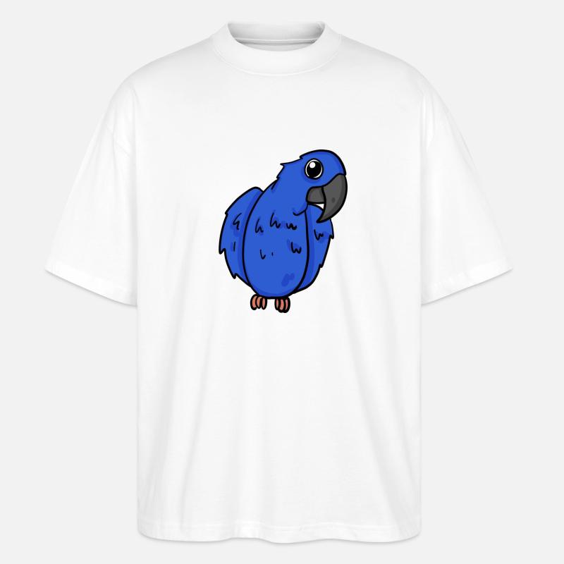 Oiseau perroquet d’ara jacinthe - T-shirt bio Blaster 2.0 coupe oversize Stanley/Stella Unisexe - blanc