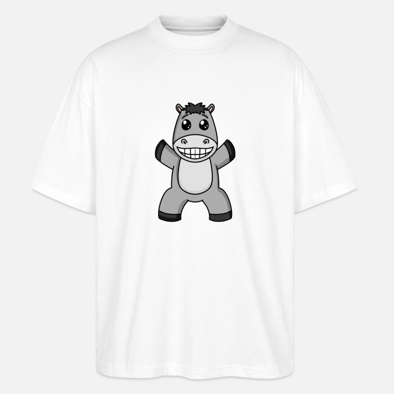 Âne - T-shirt bio Blaster 2.0 coupe oversize Stanley/Stella Unisexe - blanc