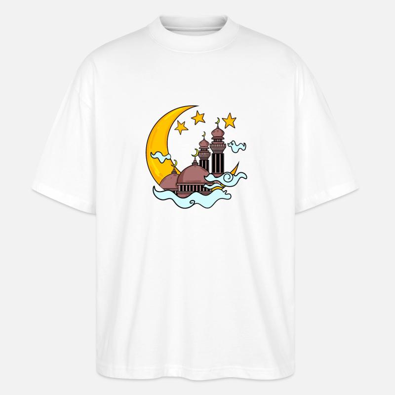Mosque with Crescent - Stanley/Stella Oversized Unisex Organic T-shirt Blaster 2.0 - white