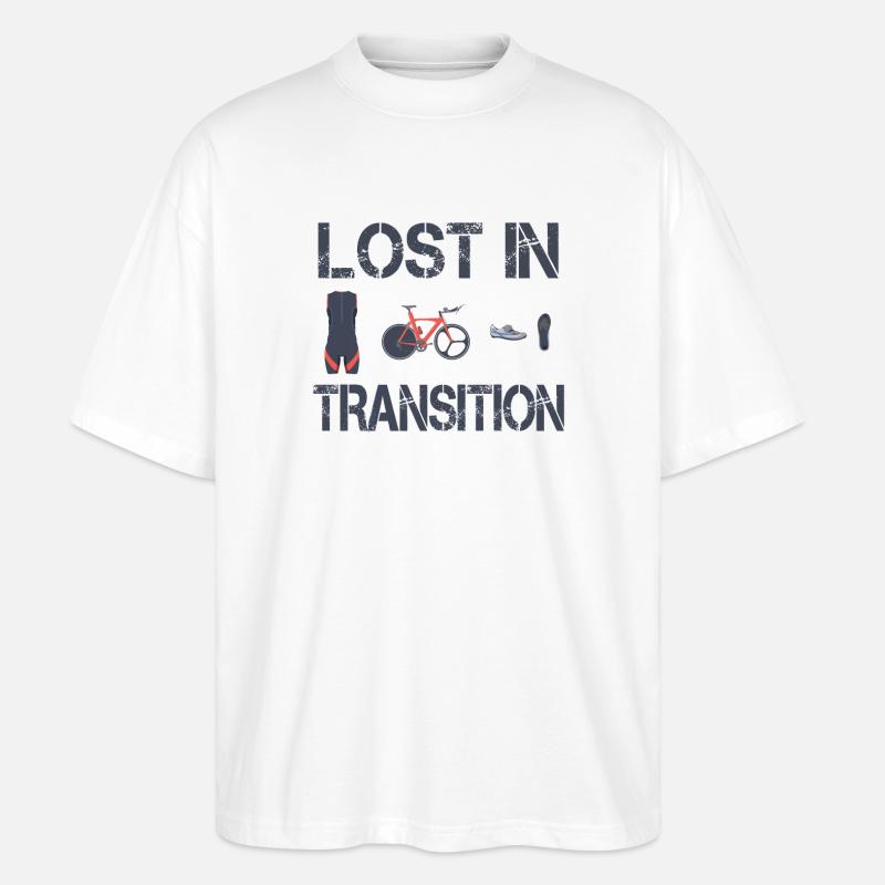 Lost In Transition Triathlet Triathlon - Stanley/Stella Oversized Unisex Bio T-Shirt Blaster 2.0 - Weiß