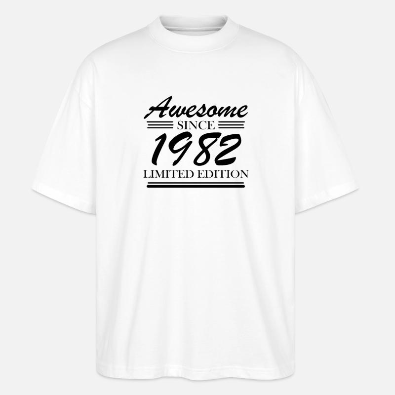 1982 - Born 1982 - Stanley/Stella Oversized Unisex Organic T-shirt Blaster 2.0 - white