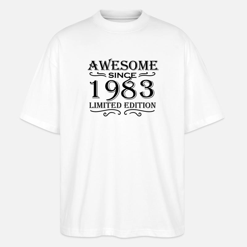 1983 - Né en 1983 - T-shirt bio Blaster 2.0 coupe oversize Stanley/Stella Unisexe - blanc
