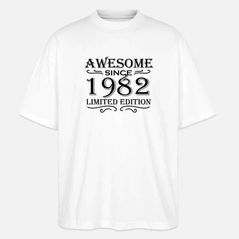 1982 - Born 1982 - Stanley/Stella Oversized Unisex Organic T-shirt Blaster 2.0 - white
