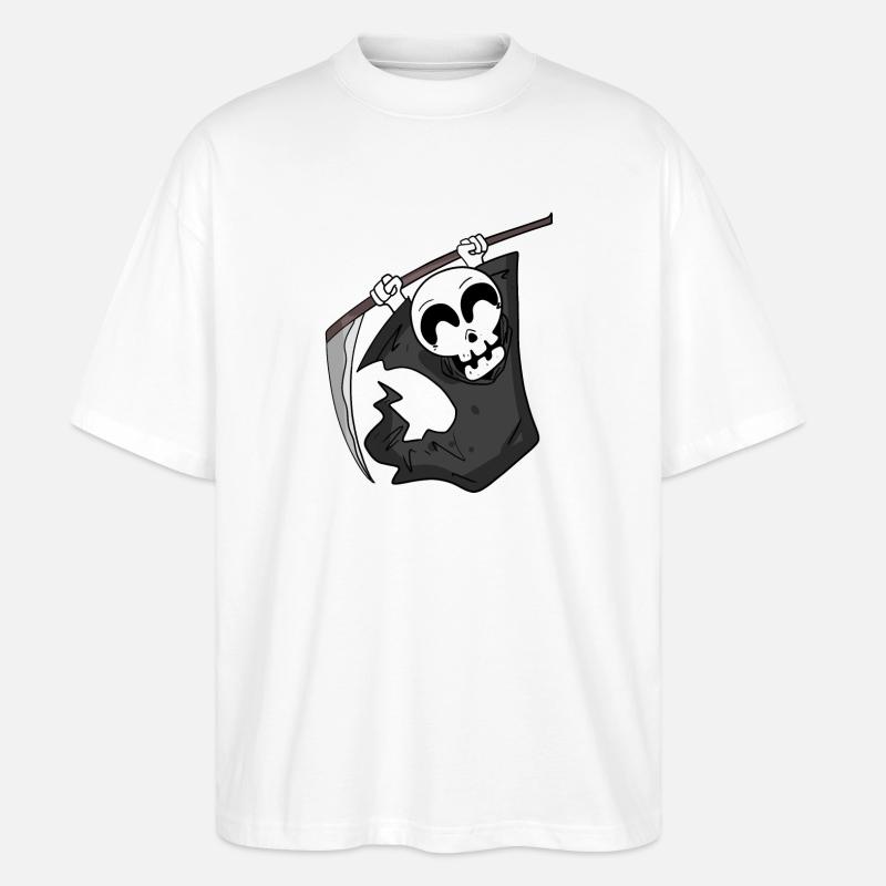 Grim Reaper est ravi - T-shirt bio Blaster 2.0 coupe oversize Stanley/Stella Unisexe - blanc