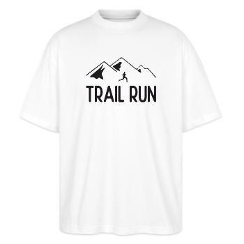 Course de sentier - T-shirt bio Blaster 2.0 coupe oversize Stanley/Stella Unisexe - blanc - Devant - Alina (178cm) & Michal (187cm)