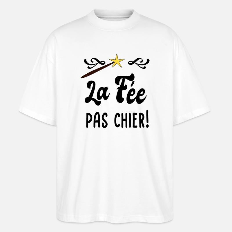 La fée pas chier! - T-shirt bio Blaster 2.0 coupe oversize Stanley/Stella Unisexe - blanc
