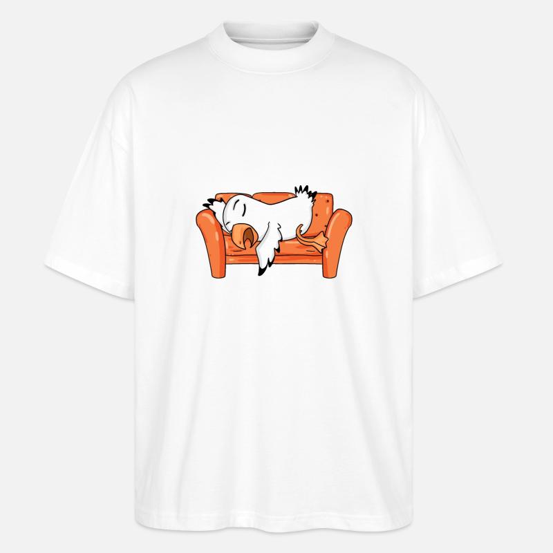 Möwe Müde Schlafen Schlaf - Stanley/Stella Oversized Unisex Bio T-Shirt Blaster 2.0 - Weiß
