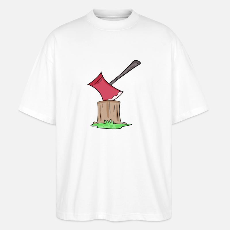 Bûcheron de hache - T-shirt bio Blaster 2.0 coupe oversize Stanley/Stella Unisexe - blanc
