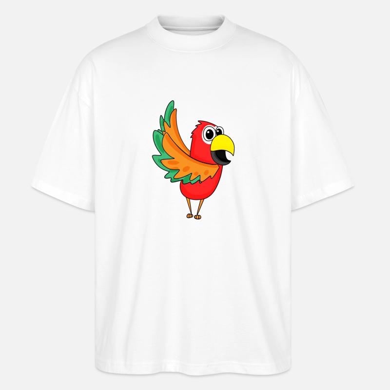 Parrot Jungle - Stanley/Stella Oversized Unisex Organic T-shirt Blaster 2.0 - white