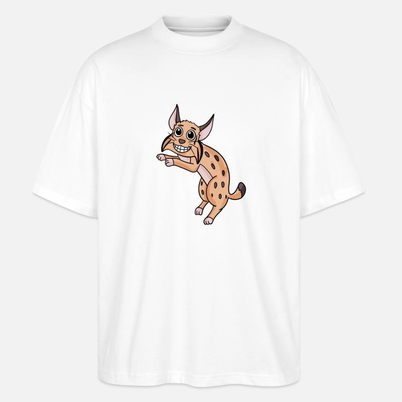 Pardelluchs Luchs Wildkatze Iberischer Luchs - Stanley/Stella Oversized Unisex Bio T-Shirt Blaster 2.0 - Weiß