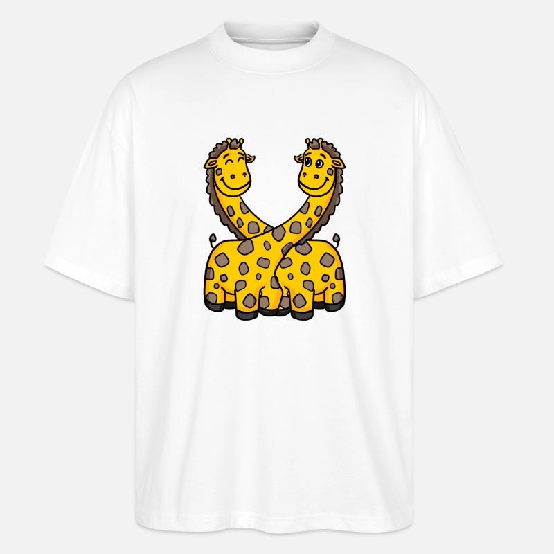Giraffen Giraffe - Stanley/Stella Oversized Unisex Bio T-Shirt Blaster 2.0 - Weiß