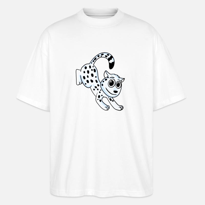 Schneeleopard Leopard - Stanley/Stella Oversized Unisex Bio T-Shirt Blaster 2.0 - Weiß