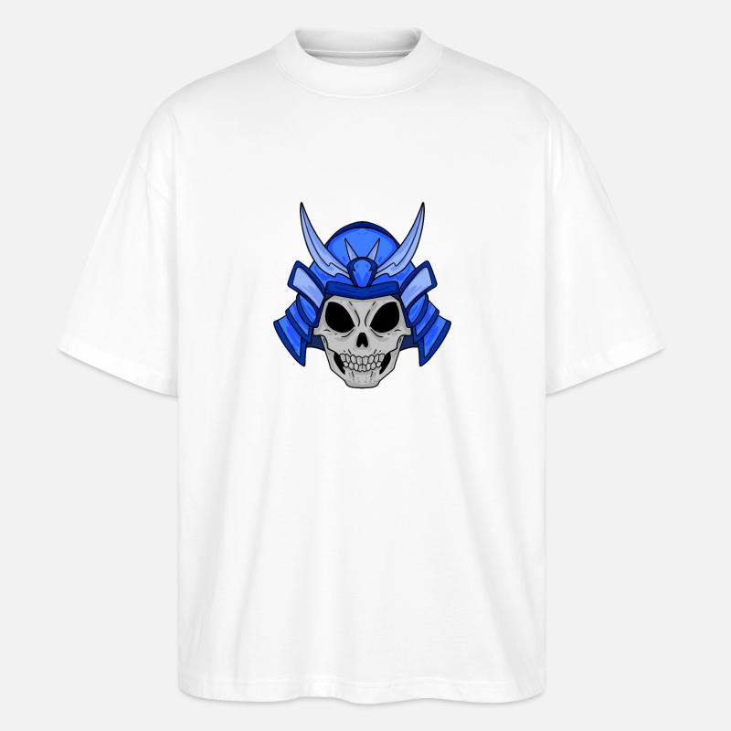 Samurai Skull - Stanley/Stella Oversized Unisex Organic T-shirt Blaster 2.0 - white