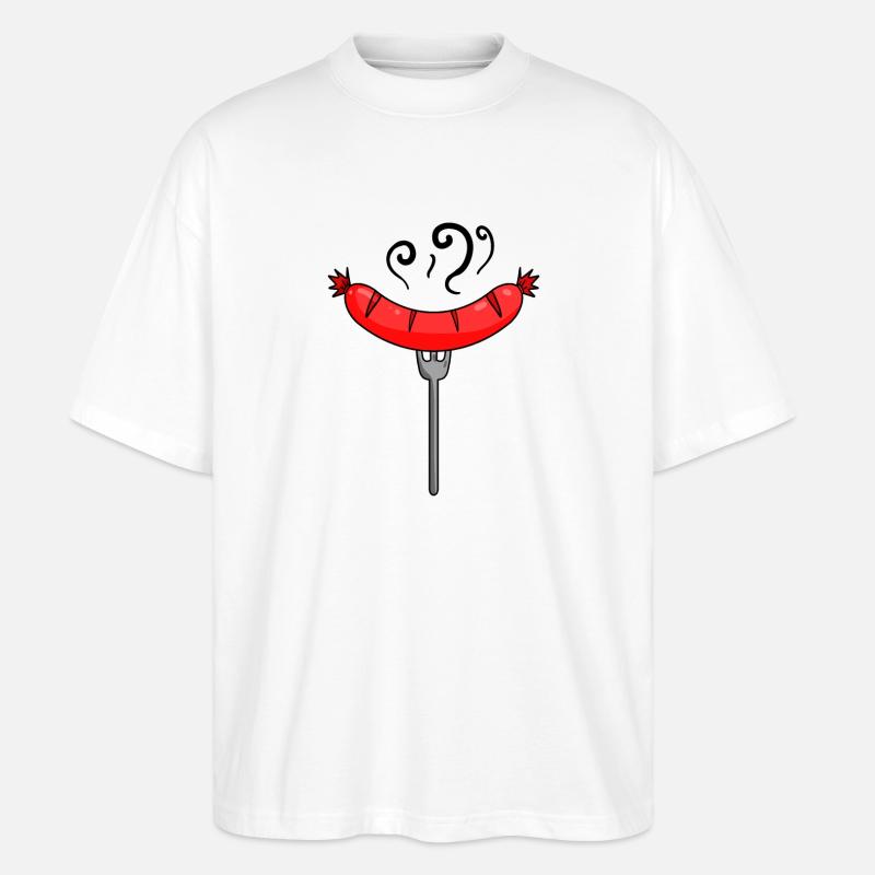 Saucisse Currywurst Viande Bratwurst Grillwurst - T-shirt bio Blaster 2.0 coupe oversize Stanley/Stella Unisexe - blanc
