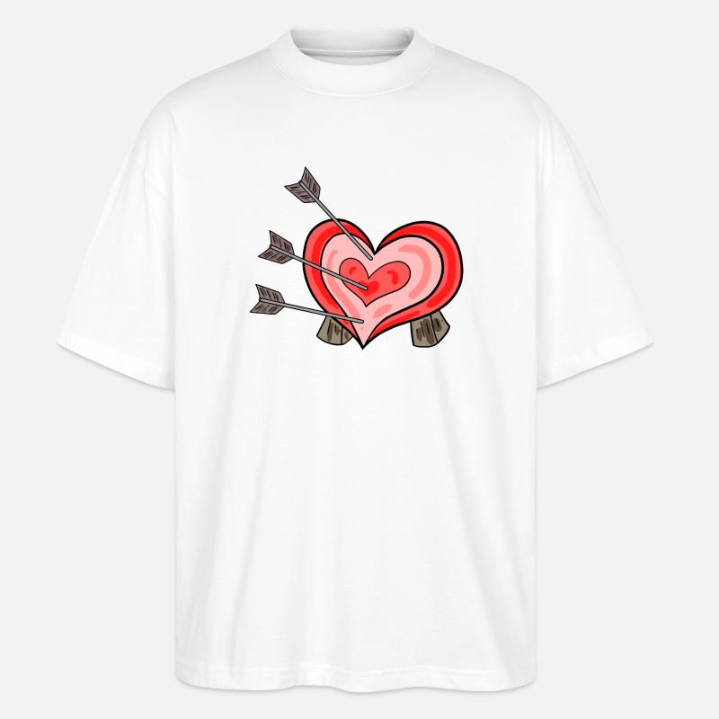 Flèches avec cible cardiaque - T-shirt bio Blaster 2.0 coupe oversize Stanley/Stella Unisexe - blanc
