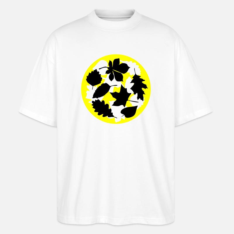 herbst Blätter Kreis - Stanley/Stella Oversized Unisex Bio T-Shirt Blaster 2.0 - Weiß