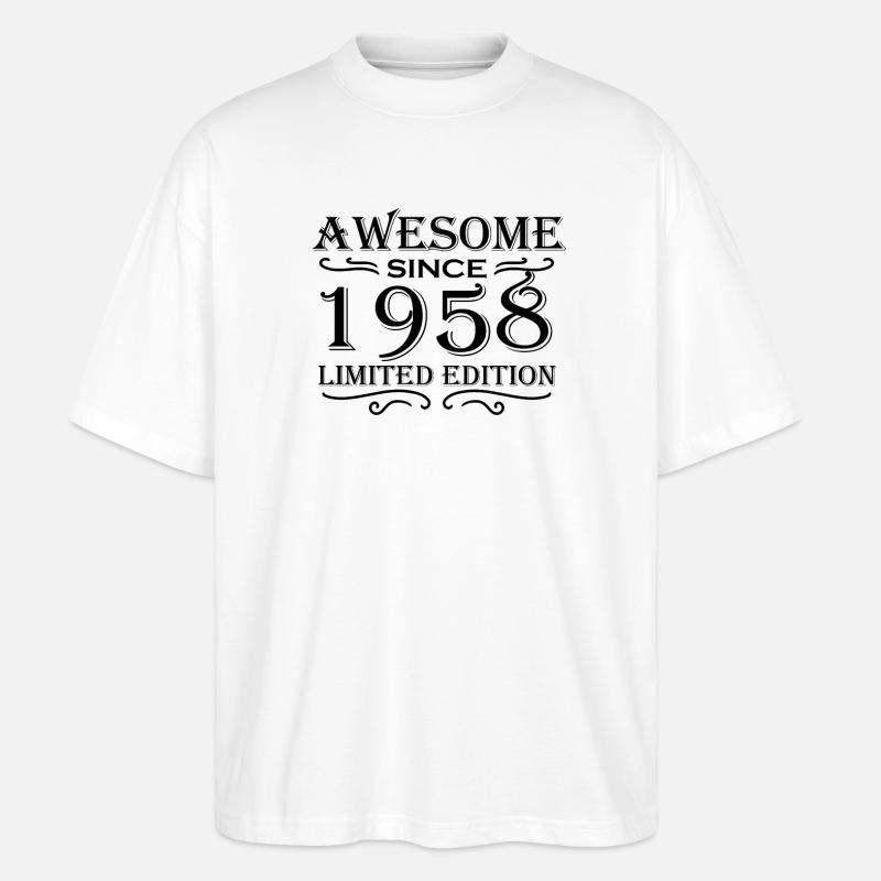 1958 - Né en 1958 - T-shirt bio Blaster 2.0 coupe oversize Stanley/Stella Unisexe - blanc