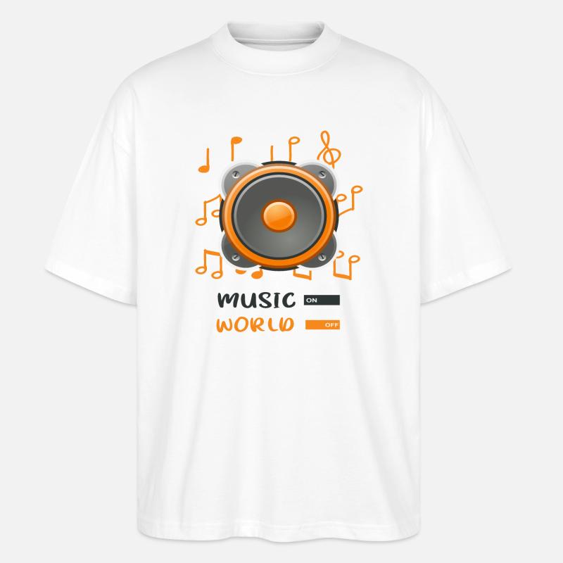 Musikbox An Welt Aus - Stanley/Stella Oversized Unisex Bio T-Shirt Blaster 2.0 - Weiß