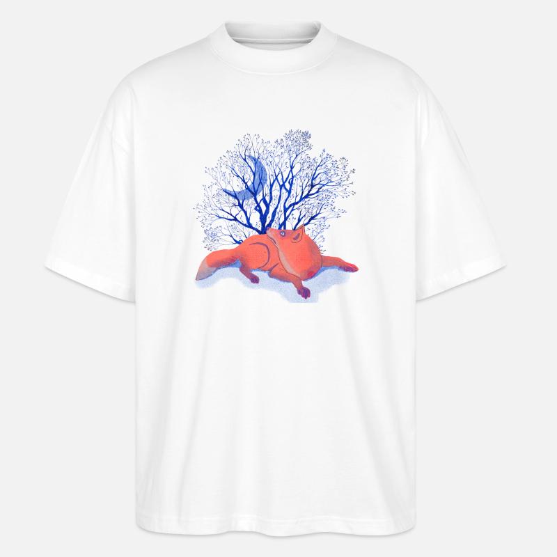 Mondträume unter Blauem Baum - Stanley/Stella Oversized Unisex Bio T-Shirt Blaster 2.0 - Weiß