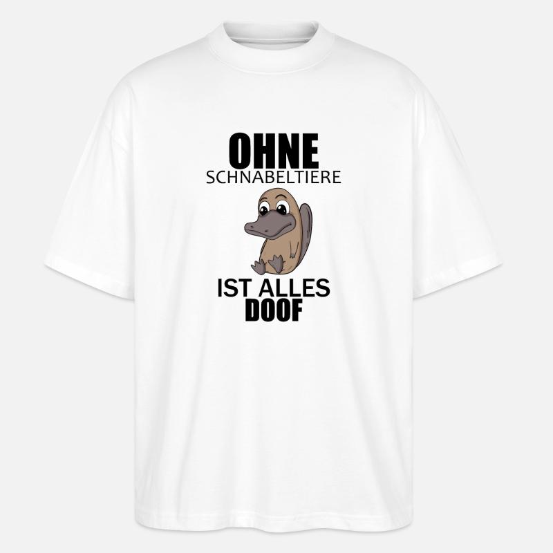 Schnabeltier - Stanley/Stella Oversized Unisex Bio T-Shirt Blaster 2.0 - Weiß